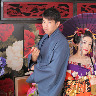 写真：古典花魁×袴男子でカップル花魁撮影♥︎