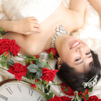 写真:花魁+ドレスプランで可憐にスタジオ撮影♪