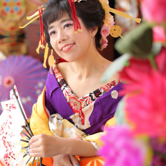 写真:花魁+ドレスプランで可憐にスタジオ撮影♪