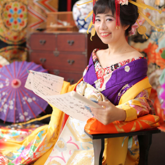 写真:花魁+ドレスプランで可憐にスタジオ撮影♪