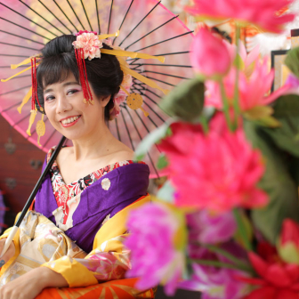 写真:花魁+ドレスプランで可憐にスタジオ撮影♪