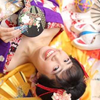 写真:花魁+ドレスプランで可憐にスタジオ撮影♪