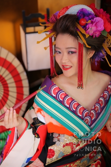 クールビューティー 涼やかな目元が美しい古典風花魁 ギャラリー 京都の花魁体験 変身写真フォトスタジオモニカ