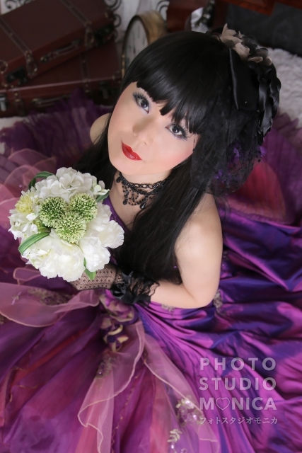 現代風花魁体験と紫のドレスでお姫様変身撮影 | ギャラリー | 京都の変身写真フォトスタジオモニカ
