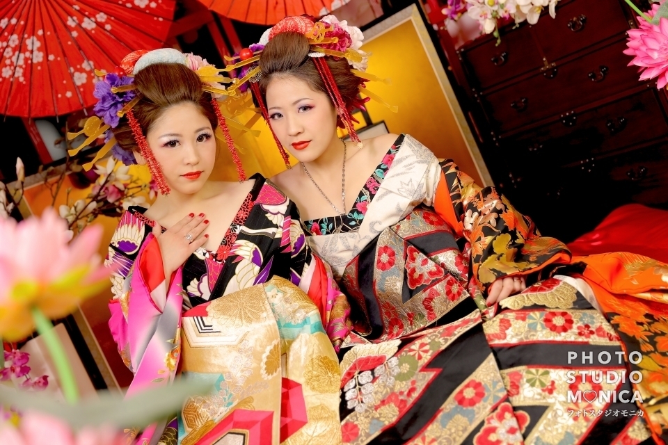 可愛いおふたり様 古典風花魁で仲良くツーショット ギャラリー 京都の花魁体験 変身写真フォトスタジオモニカ 可愛いおふたり様 古典風花魁で仲良くツーショット ギャラリー 京都の花魁体験 変身写真フォトスタジオモニカ