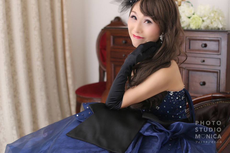 写真：青のカラードレス×スタジオドレス変身撮影☆